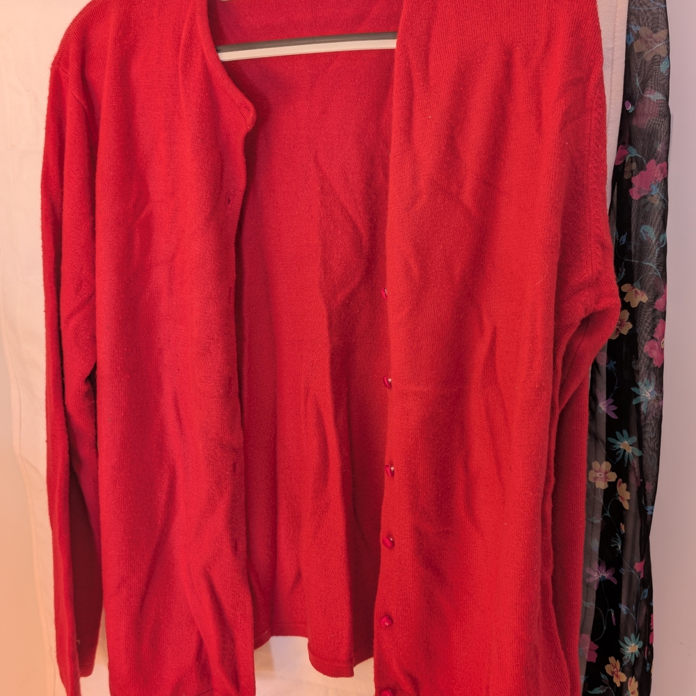 Vintage Vibrant Red Women's Cardigan
